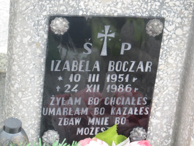 Izabela Boczar 1951 Krościenko Wyżne - Grobonet - Wyszukiwarka osób pochowanych